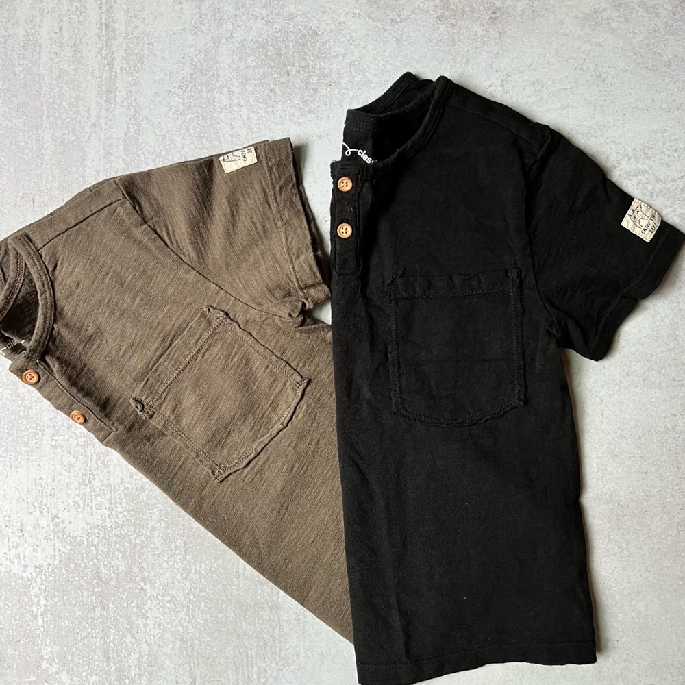 Art Class Boys Henley Tees Size 5